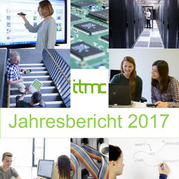 Collage of several images of ITMC employees at work