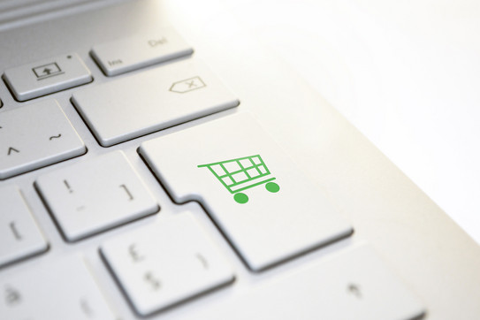 Einkaufswagen Tastatur mit einem Einkaufswagen auf einer Taste