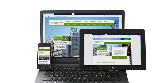 Auflösung je Gerät Laptop, Handy und Tablet veranschaulichen verschiedene Auflösungen