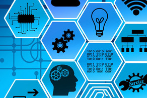 Honeycombs on a circuit Honeycombs with different contents on a circuit as background